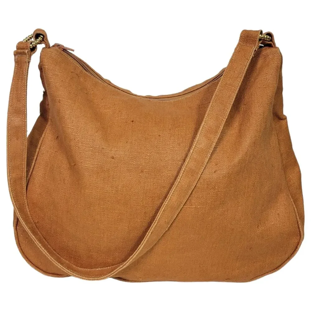 Vintage Kleinberg Sherrill Shoulder Bag Orange Oversized Crossbody Canvas Curved